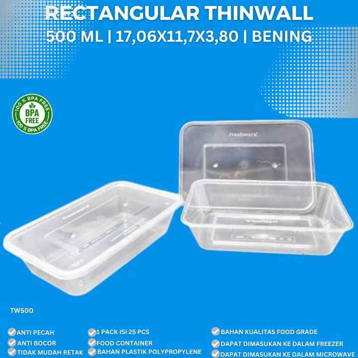 Thinwall Rectangle 500 Ml Food Container Freshware Tw500 17 6x11 7x8