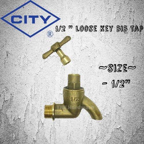 City HEAVY DUTY 1/2 inch loose removable key water Tap brass bib tap