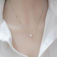 【New-store】 Gift Pop Simple Pearl จี้สร้อยคอผู้หญิงแนวโน้ม Single Layer สั้น Clavicle Chain 925เงินสเตอร์ลิงเครื่องประดับ SAN213