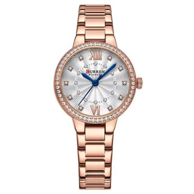 นาฬิกาผู้หญิงสุดหรูสีทองใหม่เอี่ยมสุดสร้างสรรค์นาฬิกาผู้หญิงสร้อยข้อมือเหล็กสตรีนาฬิกากันน้ำ Relogio Feminino
