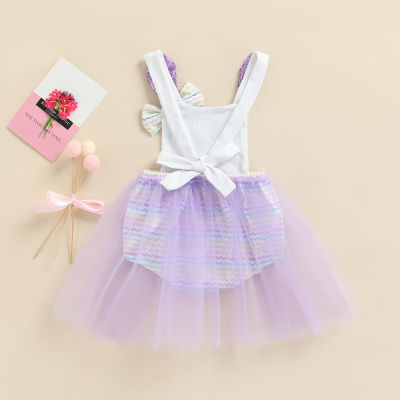 Ma&amp;Baby 0-24M Easter Newborn Infant Baby Girl Romper Sequins Bunny Tulle Jumpsuit Sleeveless Overalls Baby Clothes Costumes D35