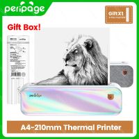 PeriPage A40 Paper Thermal Wirless Mini Printer USB Android Bluetooth Home Office Printing PDF Webpage Picture with Gift Box Fax Paper Rolls