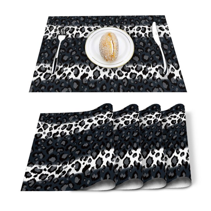 cw-4-6pcs-placemats-leopard-print-striped-dining-table-accessories-bar-coaster