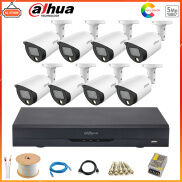 Bộ Camera Giám Sát 8 Kênh Dahua 5.0MP Có Màu Ban Đêm Đầy Đủ Phụ Kiện Lắp