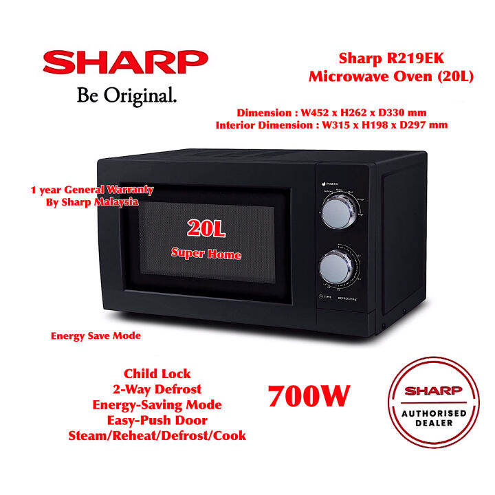 Sharp R219EK Microwave Oven Energy Save Microwave Oven (20L) Lazada