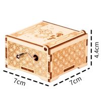 DIY Classical Hand Cranked Wooden Music Box Cat Rabbit Baby Love Engraved Puzzle Jigsaw Music Boxes Christmas Birthday Gift