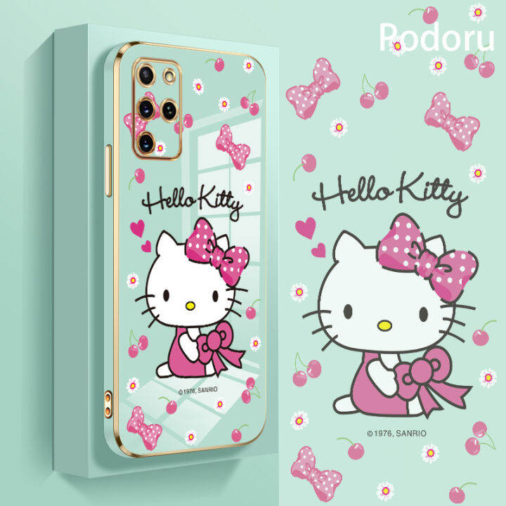 เคส-samsung-s20บวก-s11ชุบทองเรียบง่ายสุดหรูเคสโทรศัพท์-hello-kitty-เคสซิลิโคนแบบนิ่ม