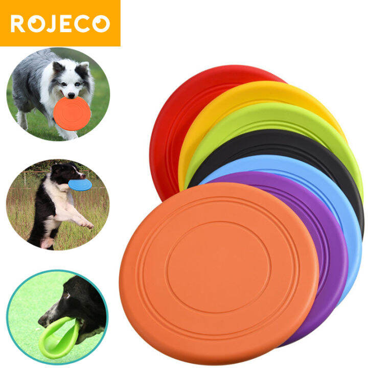 ROJECO Dog Flying Disc Silicone Game Frisbeed Aerobie Toy for Large Dog