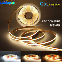 NEW PRO COB LED Strip Light 12V 528 ไฟ LED โดยพลการ Mini Cut CRI90 3000K 4000K 6000K Ribbon LED เทปสําหรับตกแต่งตู้ครัว