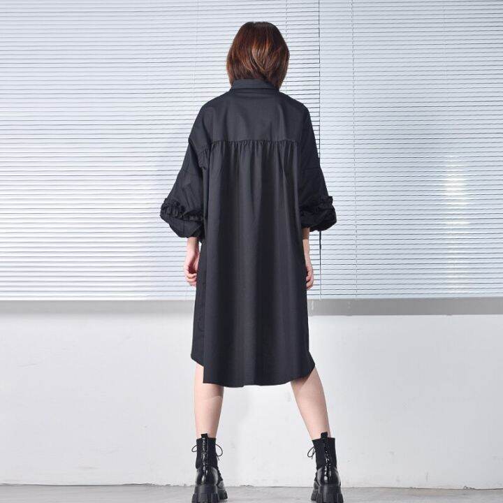 xitao-dress-women-casual-asymmetrical-shirt-dress