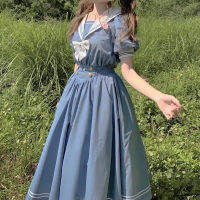 2021 Fashion Vintage Lolita Dress Summer Japanese Style Sailor Suit College Uniform Skirt Cospaly Costumes Shorts Sleeve Dresses