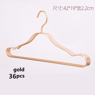 Super Widened Thick Metal Hanger Golden Aluminum AlloyHousehold Non-slip Hanger Sweater Pants Shirt Drying Rack