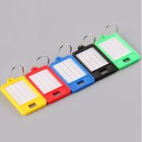 【DT】 hot  40 Pcs Luggage Tags Plastic Name Baggage Keychain Key Tags Ring Label Numbered Key Chains Key Rings for School Home Office