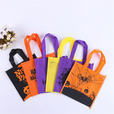 Ghost Festival Party Supplies Trick Or Treat Bags Happy Halloween Party Decor Bat Pumpkin Witch Ghost Bags Non-woven Candy Bags