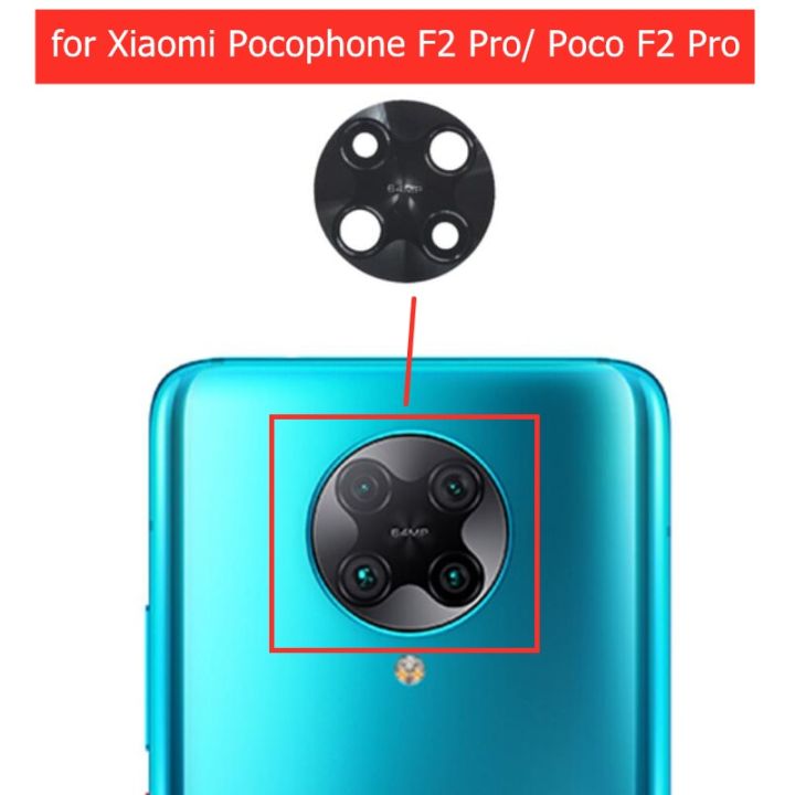 2ชิ้นสำหรับ Xiaomi Pocophone F2 Pro/poco F2กล้องมืออาชีพเลนส์กระจกเลนส์กล้องด้านหลังพร้อม3เมตรอะไหล่ซ่อมใช้แทนกาว