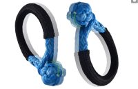 Free Shipping 2PCS Blue 6mm*80mm Nylon Car Flexible Synthetic Soft Shackles Winch Rope Towing Recovery Strap,UHMWPE Shackle