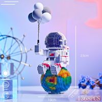 2022 New Astronaut Building Blocks with Light Mini Micro Space Moon Satellite Diamond Block Bricks Constructor Toys for Children