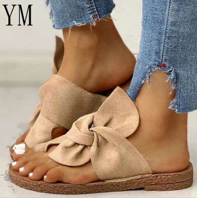 ขายดีที่สุด ioztt2023 - /♘ Hot 2020 Fashion Sandals Shoes Bow Indoor Outdoor Flip-flops Beach Female Slippers 42