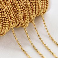 【CC】♂  5Meters 2Meters Bead Chain Gold Color Beaded Chains for Necklace Jewelry Making Wholesale