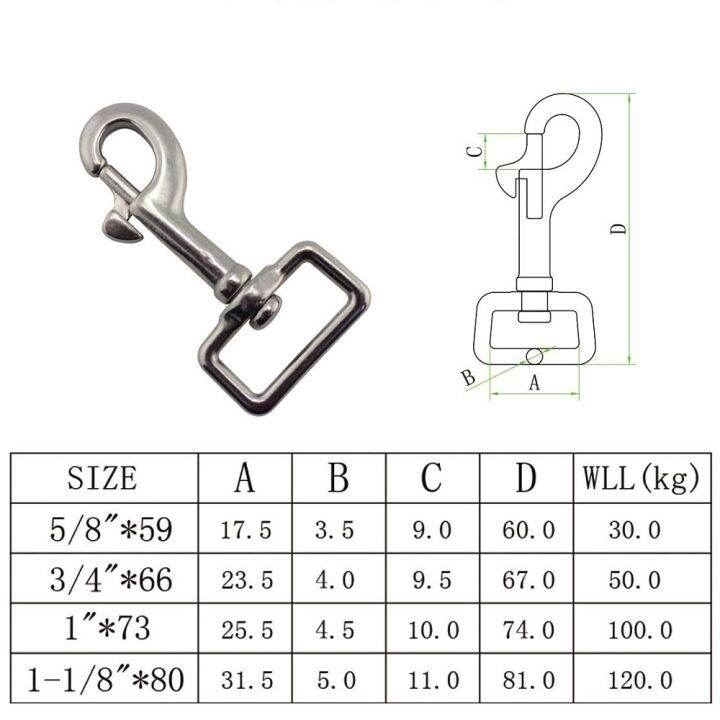 2pcs-316-stainless-steel-diving-swivel-snap-hook-59mm-66mm-73mm-80mm-length-heavy-duty-stainless-steel-swivel-eye-bolt-snap-hook