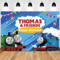 ฉากหลังของตกแต่งงานปาร์ตี้ Thomas And Friends ปรับแต่งได้วันเกิดสำหรับเด็กพื้นหลังสำหรับวัสดุอุปกรณ์ของใช้แล้วทิ้งฝักบัวเด็กทารก