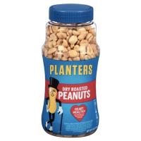 Planters Heart Healthy Dry Roasted Peanuts Original (Unsalted) 16oz แพนเตอร์ ถั่วลิสง คั่ว ออริจินอล ไม่มีเกลือ 453g.