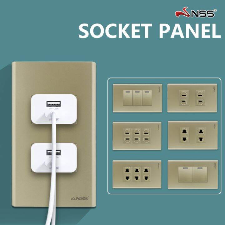 NSS Gold Universal Wall Socket PC Panel 250V 16A Standard Power Wall