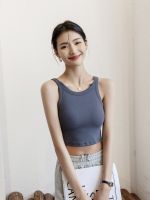 Factory Outlet Gifts Female Summer Chest Pad With A Short -Threaded Navel Camisole Yoga Sports Vest, Wearing Sleeveless