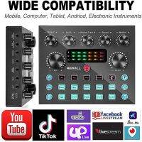 Live Streaming For PC Computer Iphone Broadcasting V8S Sound Card With 10 Sound Effects,3 Inputs, Mic Input Portable Audio Devic