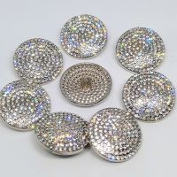 26/29MM Silver Gold Rhinestone Round Heart Large Metal Buttons Of Clothing Women Fashion Decor Button Sewing Apparel Accessories Haberdashery