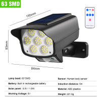 Solar Street Lights Outdoor Solar Lamp With 3 Light Mode Waterproof Motion Sensor Security Lighting for Garden Patio Path Yard