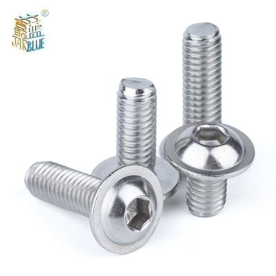10-20pcs M3 M4 M5 M6 304 Stainless Steel Hexagon Socket Button Head Screws With Collar Bolt Head Screws With Collar Bolt Nails Screws Fasteners
