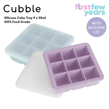 Silicone Baby Food Storage Container and Freezer Tray - Food-Grade Silicone  Mold with Clip-On Lid - 9 x 2.5 Oz Easy Out Portions (Green)