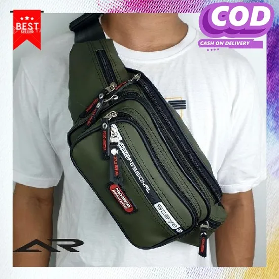 TAS SELEMPANG PRIA DISTRO-TAS SELEMPANG ANTI AIR-WAISTBAG KEREN