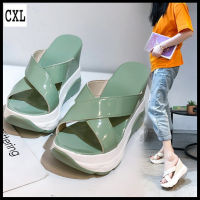 ▧ CXL Brand Fashion 3.93 Inches Wedge Sandals Beautiful High Heels Big Size Slippers For Women (Size 34-44)