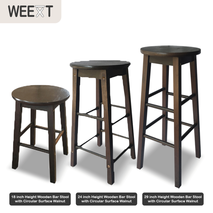 Weext Wooden Bar Stool with Circular Surface Lazada PH