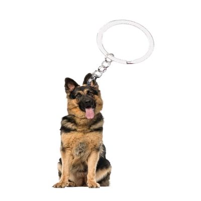 Keychain German Shepherd Dog Kawaii Animal NOT 3D Flat Lucky Cute Charming Drop Charms Friends Gift Car Key Chain Accessories