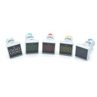 1PCS 22mm AC 50-500V Five Color Square Voltmeter Panel LED Digital Voltage Meter Indicator Light