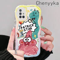 เคส A71 Chenyyyka ปลอกสำหรับ Samsung Galaxy A72 4G A72 5G เคสปลาดาวแพททริกลายการ์ตูนขอบคลื่นเนื้อครีมนิ่มกันกระแทกแบบใสที่สร้างสรรค์เคสโปร่งใสลายกล้องถ่ายรูปซิลิกาเจลป้องกัน