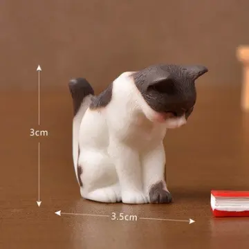 5 pcs Cartoon Cute Simulation Cat Small Statue Little Figurine