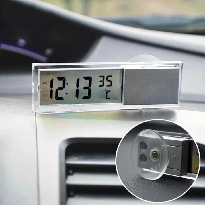 2-in-1รถยนต์รถนาฬิกาจอแสดงผล-lcd-s-ucker-ประเภทเครื่องประดับนาฬิการถใสเครื่องวัดอุณหภูมิอุปกรณ์ตกแต่งภายในแบบพกพา-k9b8