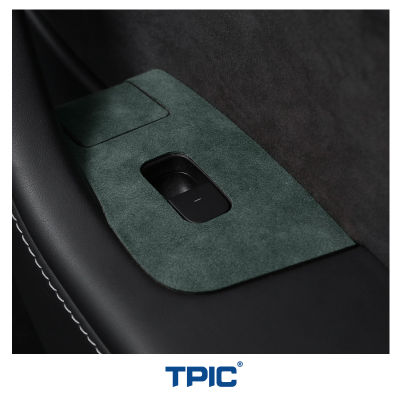 TPIC Alcantara สำหรับ Tesla รุ่น3 Y 2019-2023สวิตช์ปุ่มที่ยกหน้าต่างตกแต่งฝาครอบสติกเกอร์ตกแต่งอุปกรณ์ตกแต่งภายในรถยนต์
