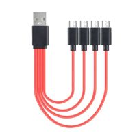 4 In 1 Micro USB Splitter Charging Data Cable For Android Phone Tablet USB Splitter Cable Charger Charging Cable