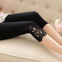 [HOT HULXOIQQQEWV 573] XS-7XL 6XL 5XL Leggings สำหรับผู้หญิงฤดูร้อนสั้นผ้าฝ้ายกิริยาสีดำสีขาวสีชมพูสีม่วงลูกไม้กลวงขนาดใหญ่ Legin กางเกง F Emme