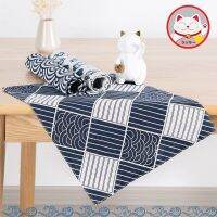 【small stationery】    Placemats สำหรับตาราง4ชิ้นผ้าฝ้ายลินิน JapaneseLucky CatLayer Place Mat Set InDinner Mat Napkins Navy