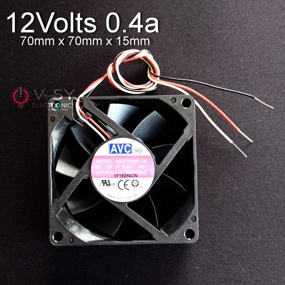 Original AVC DC Fan 12v 0.4a 70mm x 70mm x 15mm Semi High Speed