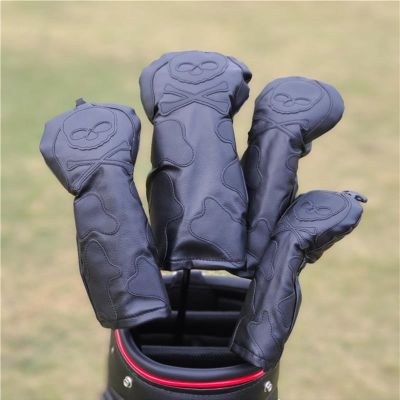 ஐ✌♕ Golf club head cover set skull head cover fairway mixed wood cover leather cover for mixed fairway woods