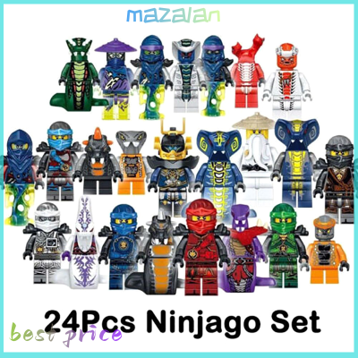 mazalan ชุด24 pcs Ninjago MINI figures Kai Jay Sensei Wu Master Building Blocks ของเล่น