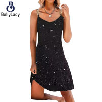 100% Acrylic Fibers H Cross-border New Women Clothing Hot Diamond Sling Sexy Dress Dress【fast】