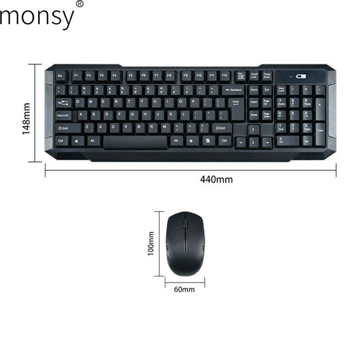 คีย์บอร์ดและเมาส์ไร้สาย-ชุดแป้นพิมพ์และเมาส์-keyboard-and-mouse-set-2-4ghz-wireless-keyboard-usb-คีย์บอร์ดเกมมิ่ง-black